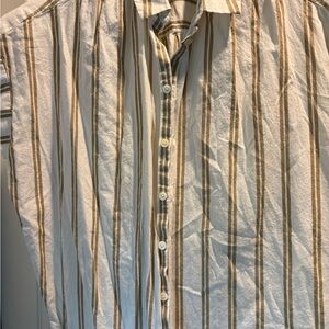 Striped Women’s Shirt in Cream and Brown